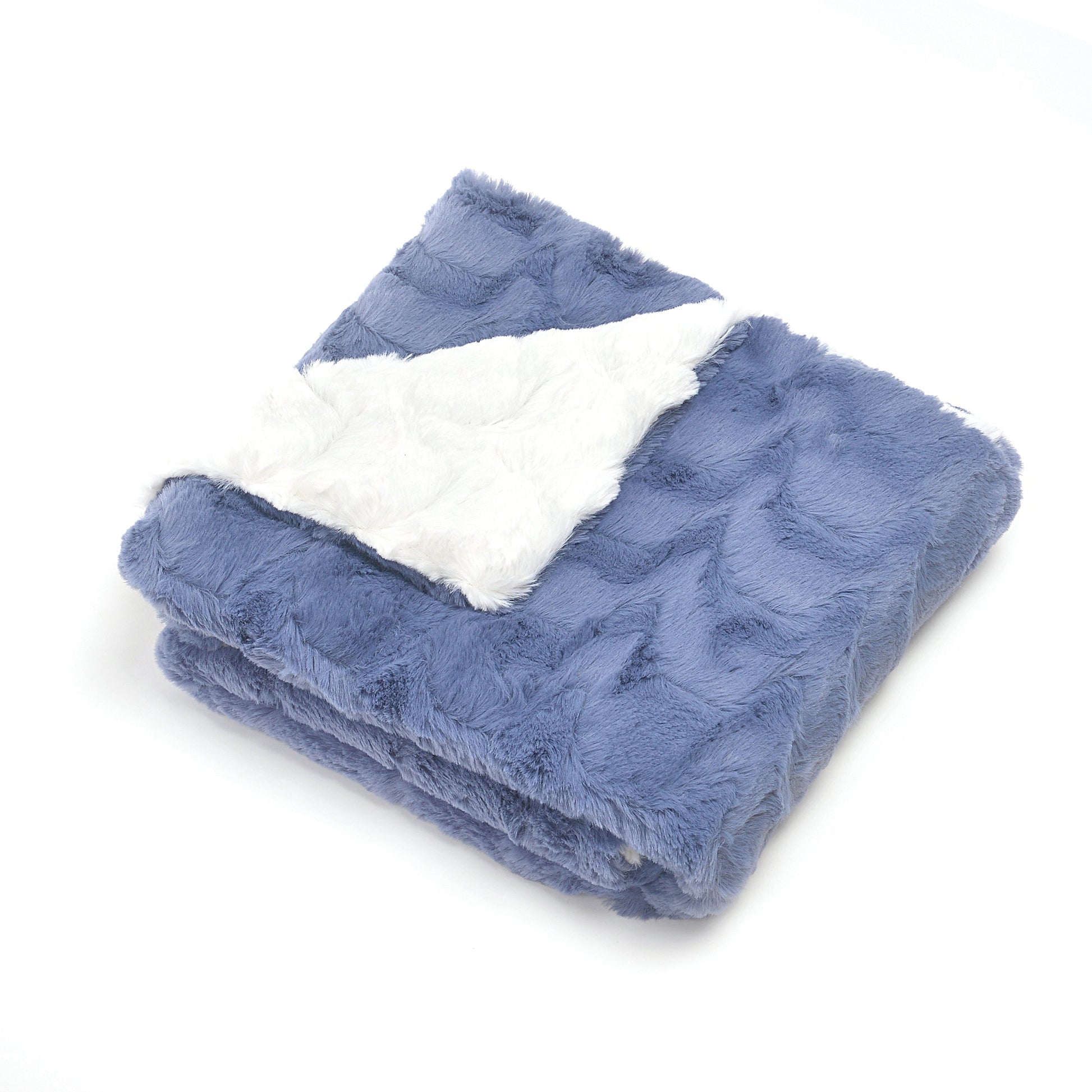 Azure Ripple Faux Fur Blanket