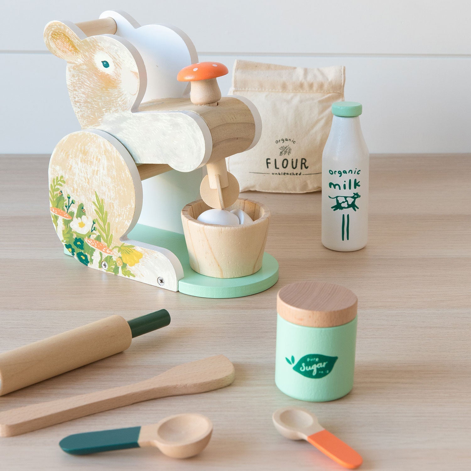 Gentle Play Wooden Baking Set | Quiet Creativity Mixer