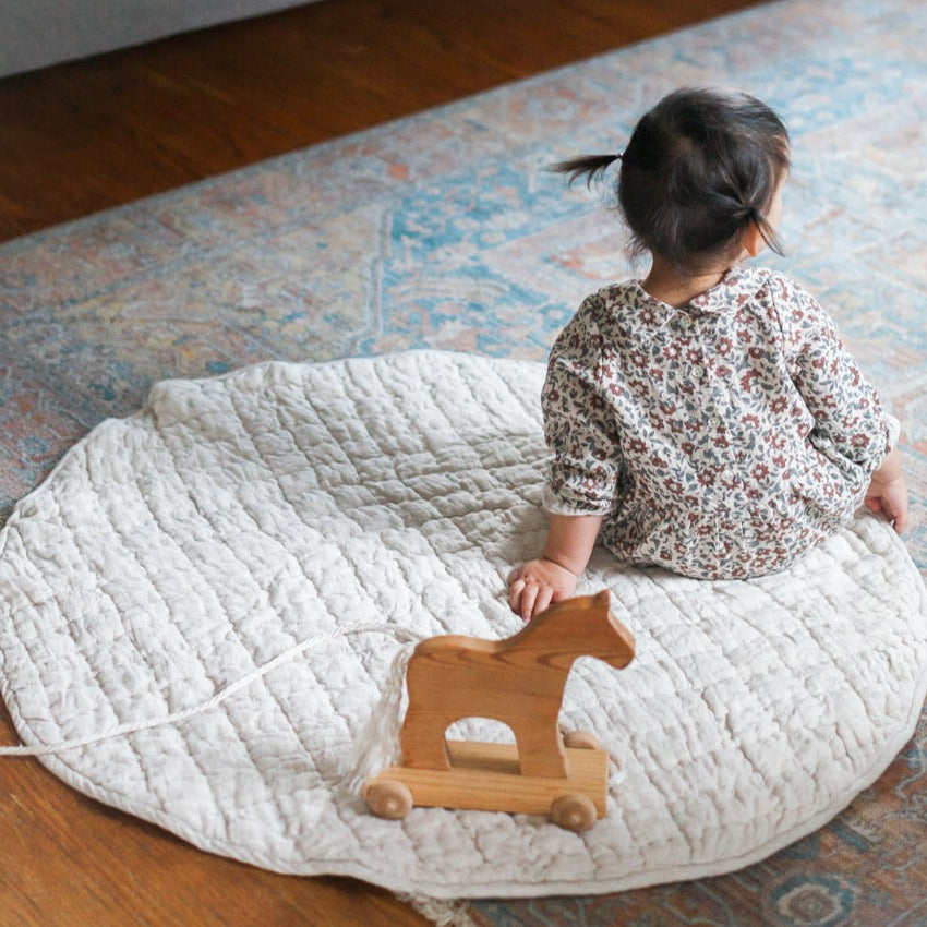 Natural Chambray Quilted Play Mat