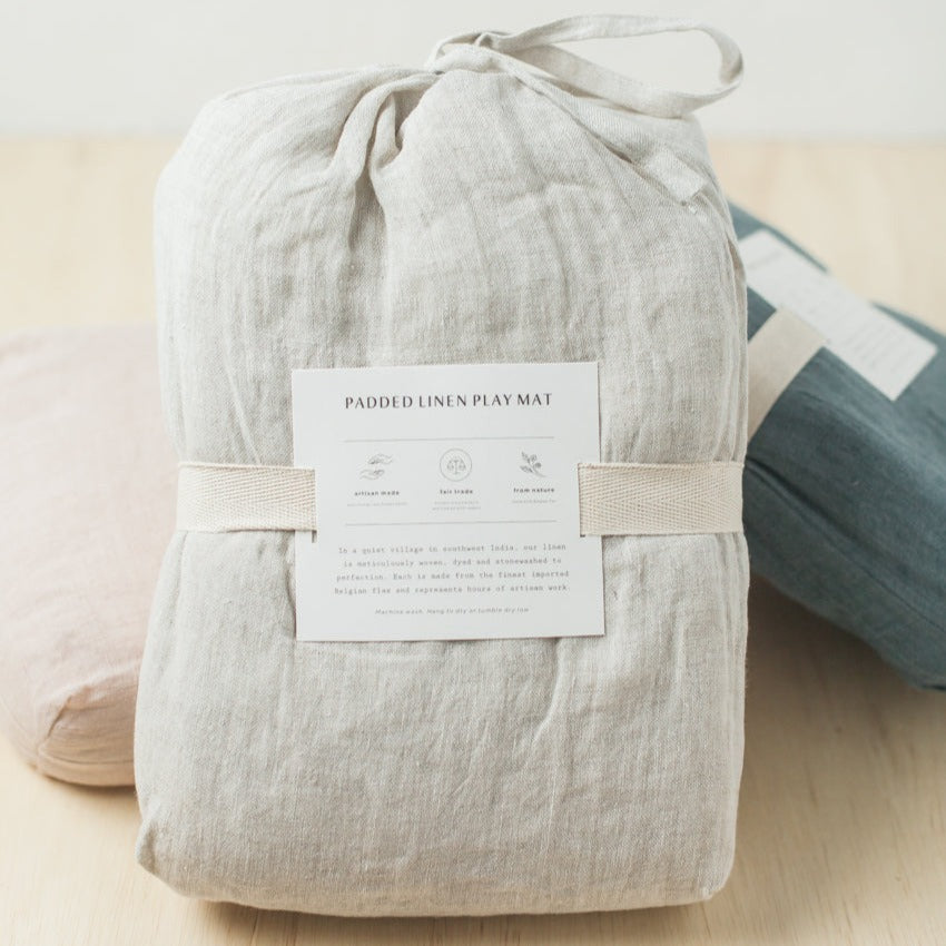 Natural Chambray Quilted Play Mat