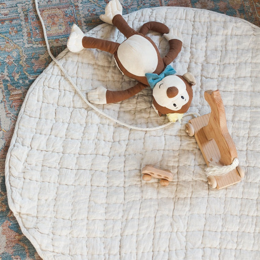 Natural Chambray Quilted Play Mat