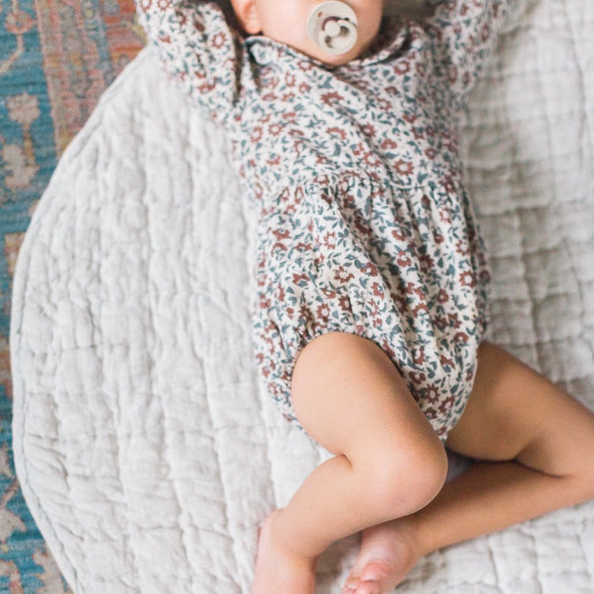 Natural Chambray Quilted Play Mat