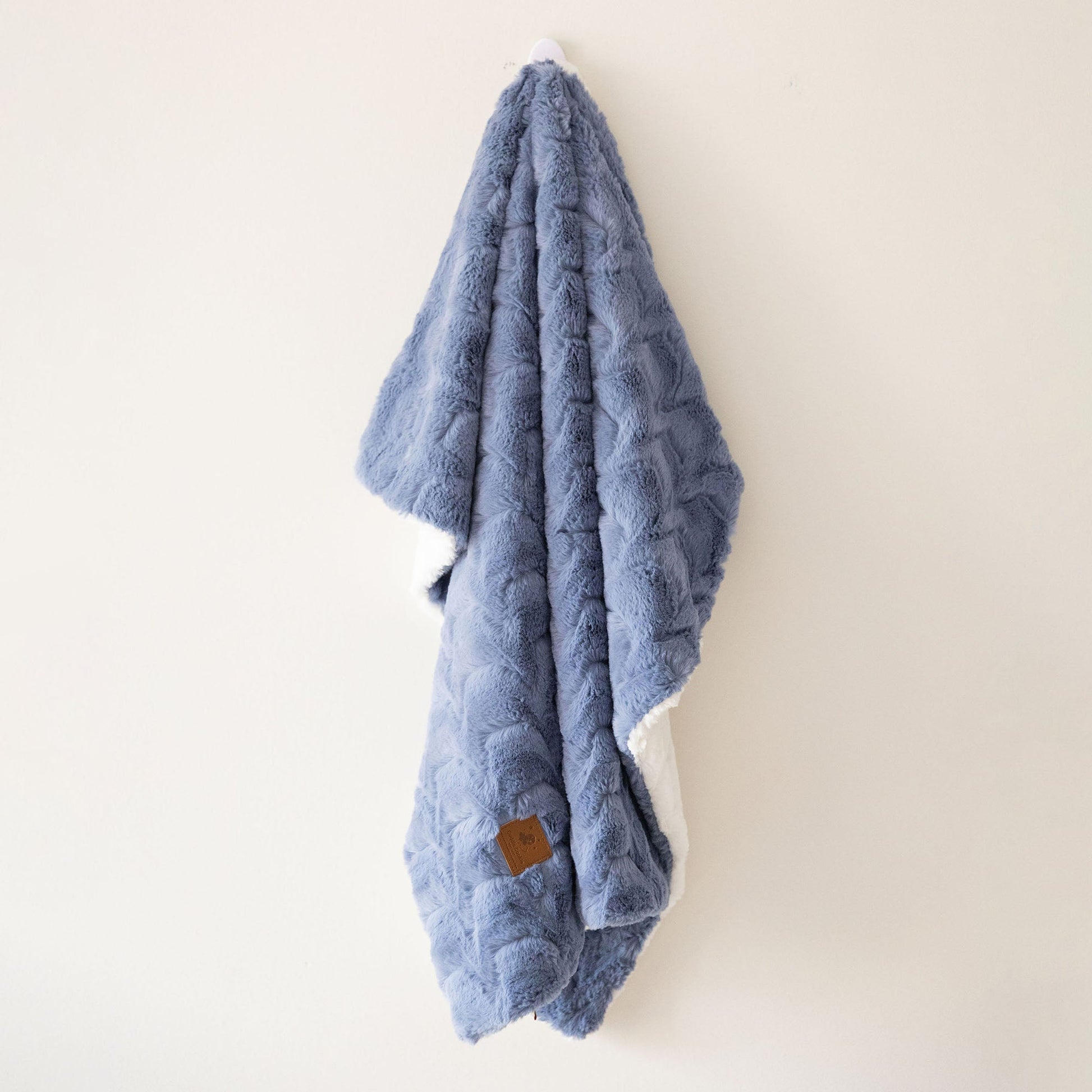 Azure Ripple Faux Fur Blanket